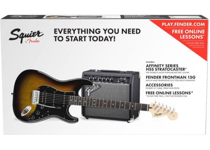 FENDER SQUIER PK STRAT HSS 15G BSB 230V EU комплект: электрогитара HSS Strat и комбо 15Вт