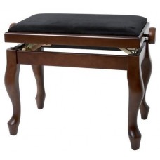 GEWA Piano Bench Deluxe Classic Walnut Matt банкетка орех матовый гнутые ножки верх черный