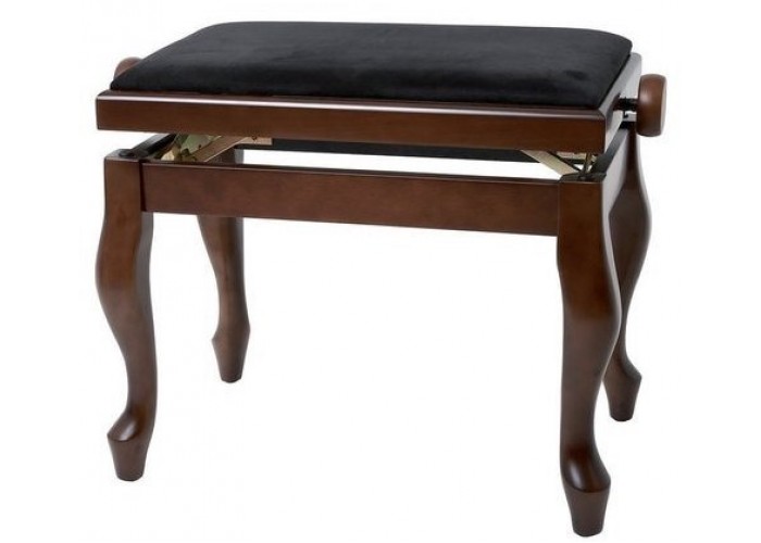 GEWA Piano Bench Deluxe Classic Walnut Matt банкетка орех матовый гнутые ножки верх черный