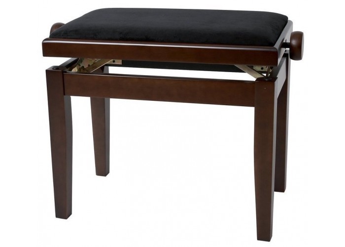 GEWA Piano Bench Deluxe Walnut Matt банкетка орех матовый прямые ножки верх черный