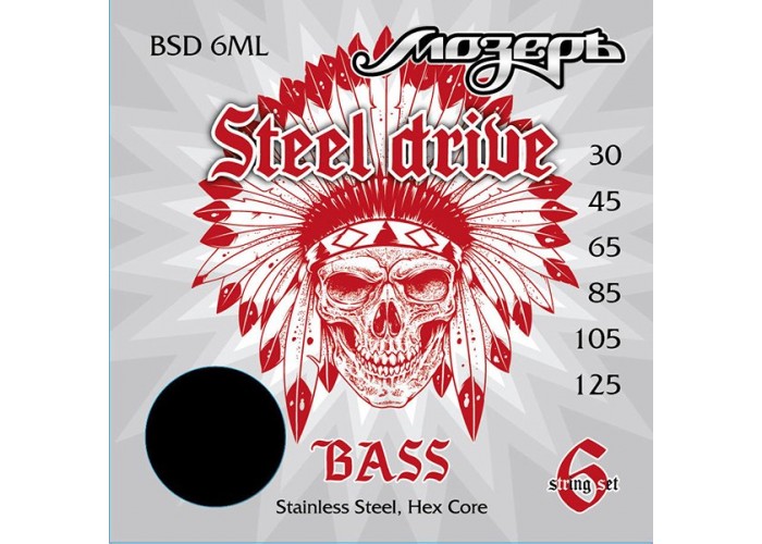 Мозеръ BSD-6ML Steel Drive Комплект струн для 6-струнной бас-гитары, сталь, 30-125