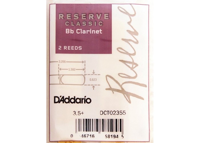 RICO DCT02355 Reserve Classic трости д/кларнета Bb №3.5+ 2 шт/уп