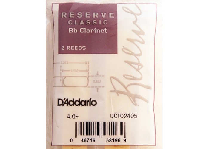 RICO DCT02405 Reserve Classic трости д/кларнета Bb №4+, 2 шт/уп