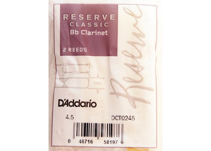 RICO DCT0245 Reserve Classic трости д/кларнета Bb №4.5, 2 шт/уп