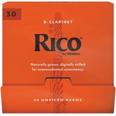 Rico RCA0130-B25 Rico Трости для кларнета Bb, размер 3.0, 25шт в индивидуальной упаковке