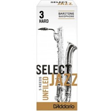 Rico RRS05BSX3H Select Jazz Unfiled Трости для саксофона баритон, размер 3, жесткие (Hard), 5шт