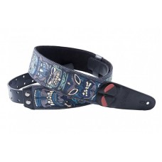 RightOn Straps 8401070280149 Mojo Tiki Blue Ремень для гитары