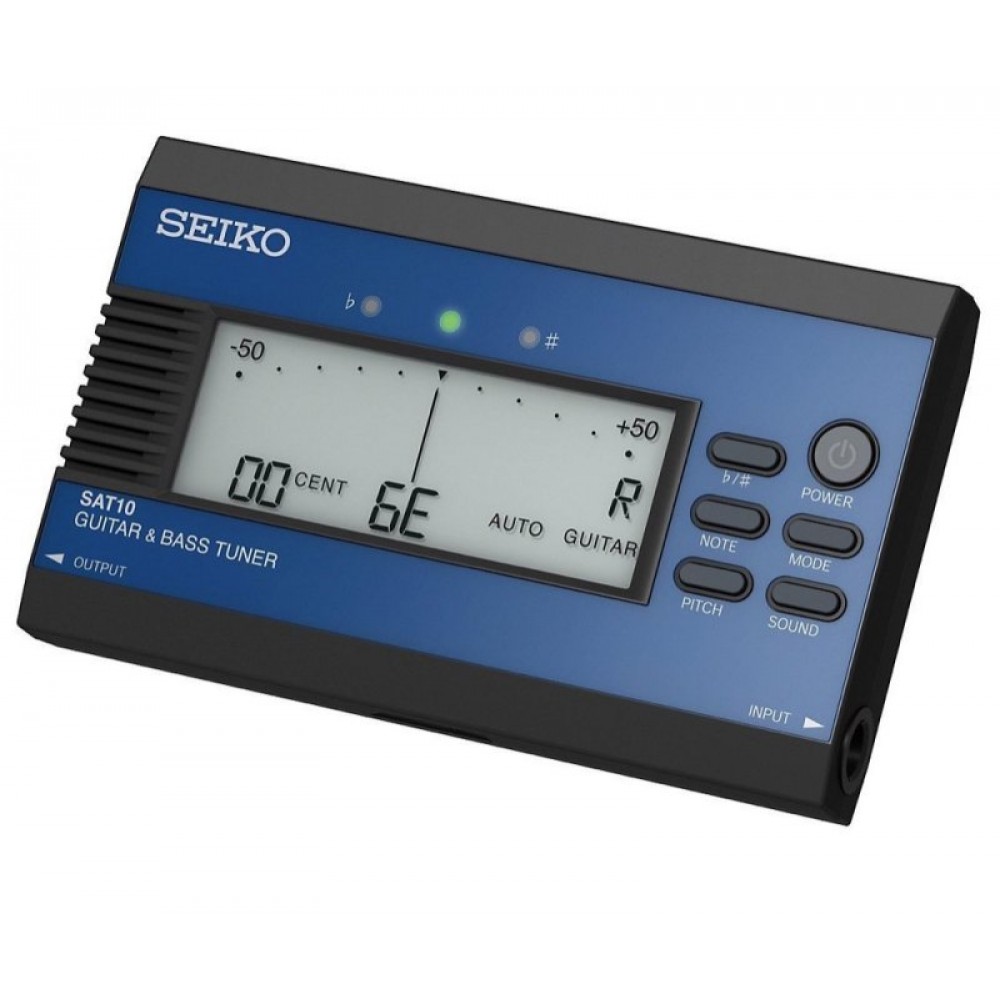 SEIKO SAT10 Blue - тюнер для настройки гитары и бас-гитары