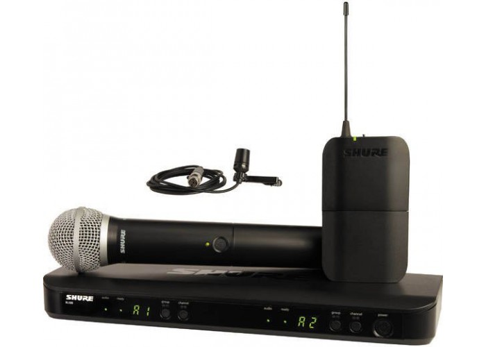 SHURE BLX1288E/CVL M17 662-686 MHz двухканальная радиосистема с ручным передатчиком PG58 и петличным