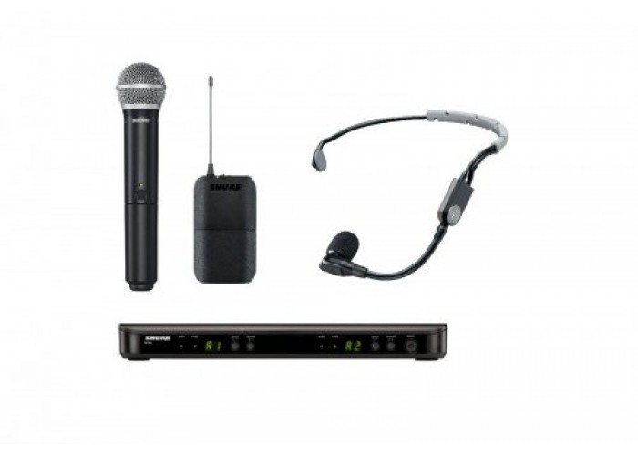 SHURE BLX1288E/SM35 M17 662-686 MHz двухканальная радиосистема с головным микрофоном SM35 и ручным п