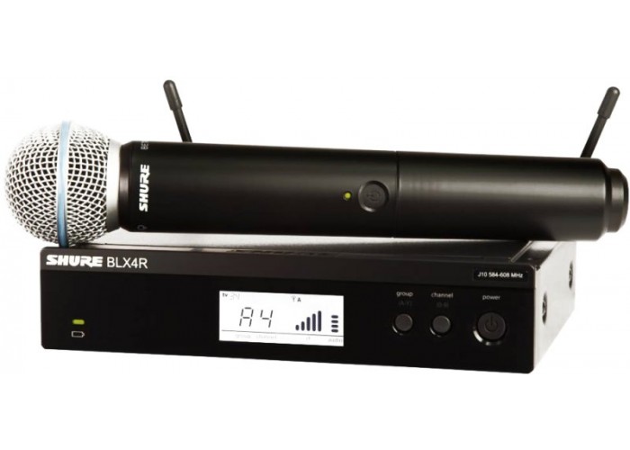 SHURE BLX24RE/B58 M17 662-686 MHz радиосистема вокальная с капсюлем микрофона BETA 58. Кронштейны дл