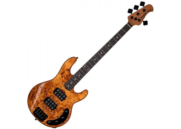 STERLING StingRay HH Poplar Burl Top Amber - Бас-гитара 4 струны